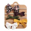 5pcs / set Flower Fabric Cloth Bow Print Baby Headband Elastic Nylon Hair Bands Nyfödda Fotografi Props Barn Tillbehör