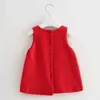 First Birthday Dress for Baby Girl Red Vest Dresses Autumn infant Cotton Vestidos Toddler Christmas Christening Clothes 210615