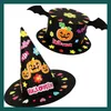 1 pc halloween diy chapéu handmade brinquedos para crianças crianças festa dos desenhos animados decoração decoração chapéu papel coroa artesanato brinquedo fonte de natal