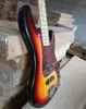 Anpassad 4 Strängar Maple Fretboard Electric Bass Guitar i Tobacco Sunburst Acceptera OEM