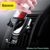 BASEUS 10W QI Wireless voor iPhone X Samsung S10 S9 S8 Houder Auto Telefoon Power Charger in Air Vent