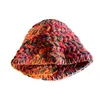 Gorro/gorros de calavera, gorro de pescador de lana de punto grueso para mujer, otoño e invierno, lavabo tejido a mano de Color sólido japonés que combina con todo Davi22