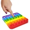 Pop Fidget Reliver Stress Toys Rainbow Push It Bubble Antistress Adult Children Sensory Toy To Relieve Autism