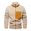 Men's Jackets Warm Thick Autumn&Winter Windbreaker Zipper Up Patchwork Stitching Long Sleeved Stand-up Collar Casual