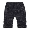 Sommer Atmungsaktive Baumwolle Kurze Männer Marke Kleidung Casual Camouflage Shorts Männlich Reißverschluss Kordelzug Herren Knie Länge Shorts 210527