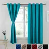 Velvet Fabric Short Blackout Curtain For the Living Room Solid Color Window Gray Curtain For Bedroom Kitchen Home Decoration 210913