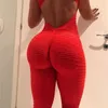 Drop Shipping Red Booty Bodysuit Fitness Rompers Womens Jumpsuit Backless Halter Across Playsuit Sexy Bodysuit T200509