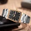 WWOOR Fashion Mens Watches Top Brand Luxury Men's Square Waterproof Automatic Week Date Quartz Wrist Watch Reloj Hombre 210527
