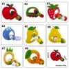 bébé fruit dentition Cartoon Silicone Fruits Jouets Fraise Mangue Teethers Bracelet Dentition M3561