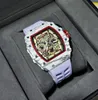 Hög quanlity Luxury Mäns Klockor 6-pin Chronograph Unique Creative Sports Business Silicone Strap Quartz Armbandsur för män