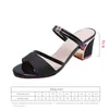 Women's sandals mid heel Sandals shoe Square Sandalias Buckle High Heels Strap 210715