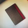 Original designerkorthållare täcker skyddande plånböcker kvinnor mini myntväska läder klassisk brun blomma lyx kort slot plånbok med låda