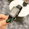 Popular Casual Top Brand quartz wrist Watch for Women Girl Crystal Rectangle style metal steel band Watches CHA43274u