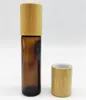 2021 Factory 10ml Glass Roll On Bottle with Bamboo Lid for Essential Oils,Eco-friendly Refillable Clear Perfume Sample Bottles