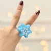 Kids Christmas Gift LED Luminous Finger Ring Snowman Snowflake Xmas Tree Santa Cute Large Jewelry Light in the Dark Glow Stick LLE11692