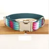 Dog Collar Leashes Nylon Justerbar Slitstarkt Pet Collar Sälj Personlig Bohemian Style för medelstora stora hundar Drop Shiping