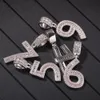 Bijoux de mode or rempli 0 à 9 numéro de pendentif collier combinaison lettres cz colliers pendents zirconia cadeaux accessoires 3227