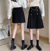 Femmes automne hiver jupes noir plissé longue pour vêtements 2021 femme taille haute chaîne Mini Streetwear