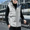 フード付きベストメンズ冬の厚いメンズジャケットノースリーブの男性の綿パッドドジャケットコート暖かいウイストコートパーカーベスト大型9xL 210923