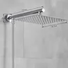 Bathroom Chrome 8/10/12" Ultrathin Shower Head Brass 15" Shower Arm 150cm Stainless Steel Hose Wall Mounted Rainfall Showerhead 210724