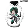 Anime My Hero Academia Felpe con cappuccio 3D Stampato Uomo Donna Bambini Felpe Ragazzo Ragazza Bambini Streetwear Pullover Top Uomo Abbigliamento Y211122