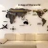 World Map Acrylic 3D Solid Crystal Bedroom Wall With Living Room Classroom Stickers Office Decoration Ideas 211229