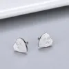 Fashion Style Lady Necklace Earring Engraved Letter Plated Silver Necklaces With Single Heart Pendant