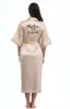 De demoiselle d'honneur Champagne Grand Plain Plain Mother Bride Kimono Soie Satin Satin Night Dentelle Robe De Robe De Mariage Robes De Mariage Peignoir Dames Robe 210901