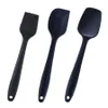 Gâteau crème spatule ensemble de cuisson grattoir en silicone gâteaux outil spatules brosse couteau à mélanger poignée confortable outils de cuisson en 3 couleurs