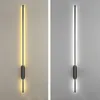 Lampada da parete a LED da comodino Foyer Corridor Black Gold Sconce Modern Simple Linear Tube Up Down Background Luce opposta