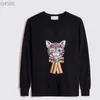 Kedi Tasarımcısı Tişörtü Erkek Kaykay Hoodie Uzun Kollu Gömlek Hoodies Adam Kadın Moda Lüks Giyim Nakış Baskılı Mektup Severler Rahat Kazak S-2XL