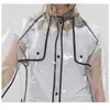 Moda Longa Transparente Eva Chuva Casaco Mulheres Adulto Homens Raincoat Impermeável Jaqueta impermeável Manto para Caminhadas Viagens Camping 211025