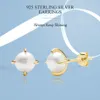 女性のための新鮮なピールの925のスターリングの銀のスタッドのイヤリングをめっきしたBelawang 18Kゴールド