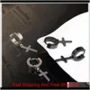 4 Färger Titanium Steel Cross Stud örhängen för män Kvinnor Juveler Silver Black Gold Multicolor 1Akdl Juiqn