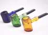 High quality glass hammer pipe Tankard Sherlock tobacco spoon pipes hand smoking pipe mixed color wholesale