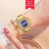 Biżuteria Hip Hop Magnetyczna Moda Luksusowa Marka Wodoodporna Diament Zegarek Kobiet Hollow Blue Quartz Eleganckie Gold Panie Prezenty