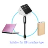 Lampada da lettura a LED nera USB Lampada da tavolo a luce mini libro flessibile per computer portatile PC portatile Power Bank