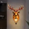 Vägglampa Modern harts Antler Vintage Sconce Lights Fixture Bedside Retro Industriell inredning Matsal Bedroom Light