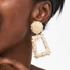 Bengelen kroonluchter Boako Koreaanse mode sieraden geometrische grote vierkante metalen druppel oorbellen voor vrouwen accesorios oorbellen brincos aretes de m