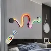 현대 블랙 화이트 RGB LED 벽 램프 침실 가벼운 벽 조명 집 배경에 대 한 Mirro Living room Lightlamp Lustres