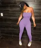 Plus Größe 2XL Sommer Frauen trägerlose Overalls Mode ärmellose Strampler Sommer Leggings sexy dünne Bodys einfarbige Overalls 4490