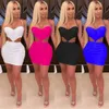 Women Celebrity Fashion Spaghetti Strap Plunging V-neck Bandage Bodycon Mini Dress Sexy Club Night Party Open Back Dresses 210525