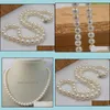 Beaded Necklaces & Pendants Jewelry 8-9Mm White Natural Pearl Necklace 18Inch Bridal Gift Choker Drop Delivery 2021 Gxsty
