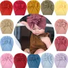 Caps & Hats Solid Cotton Blend Baby Turban Stretchy Hat Infant Bows Head Wrap Beanie Girls Headwear Accessories Born Po Props