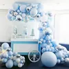 141 pièces bleu Macaron ballon guirlande arc Kit pour mariage bébé douche garçon fille enfants 1er anniversaire fête décoration Air Globos