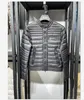 남자 스탠드 칼라 다운 코트 얇은 부드러운 따뜻한 이중 지퍼 방수 파카 검은 색 크기 12345