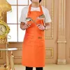 Adjustable Bib Apron Waterproof Stain-Resistant with Two Pockets Kitchen Chef Baking Cooking BBQ Equipment Accessories 210629