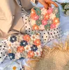 Totes Hand Woven Woolen Crochet Bag With Puff Flowers Women 2021 Creative Chrysanthemum Messenger