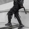 Heren broek mannen hip hop lint donker punk swag lading mannelijke mode letter afgedrukt streetwear zwarte casual joggers broek