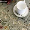 Designer Embroidered Lace Crochet Tablecloth Elegant European Rustic Floral Decoration Chair Cover Runner & Cloth 211103